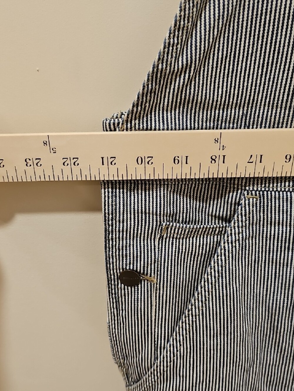 Carhartt Women's Gray Stripe Cotton Work Overalls; NWT; XL - Picture 4 of 10